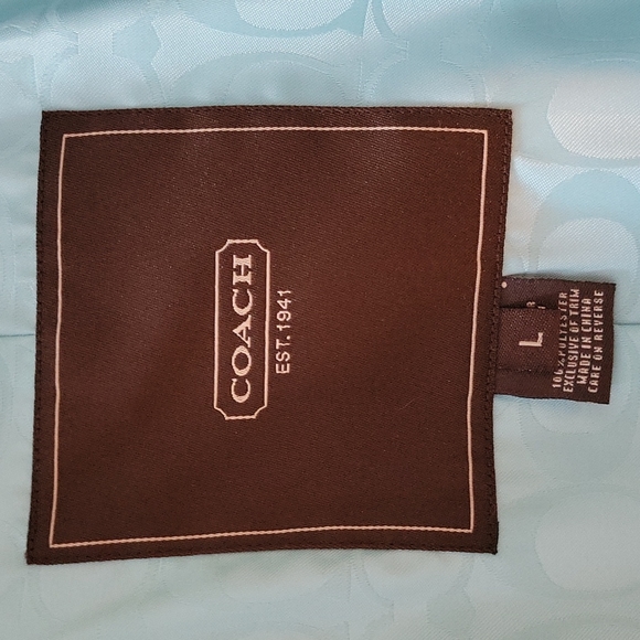 Coach Teal knee length coat with belt - Picture 3 of 4